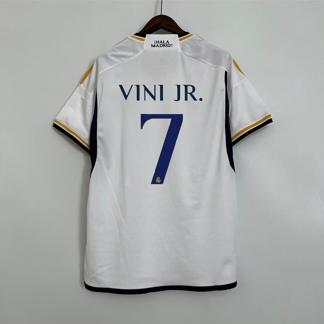 Camisa do Real Madrid - Uniforme 1 - 23/24 - VINI JR. 7 + PATCHS