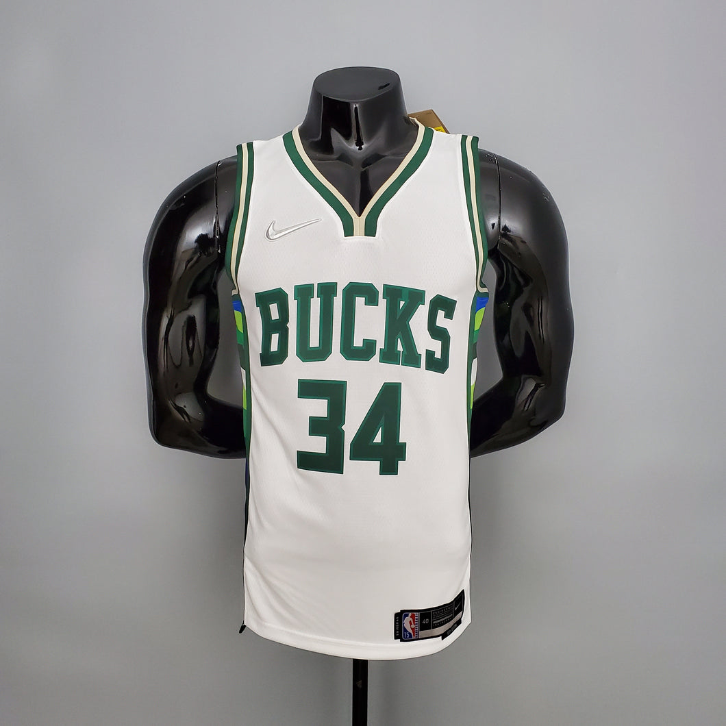 Camisa do Milwaukee Bucks 2022 - Uniforme 1 ICON EDITION - 34 Antetokounmpo